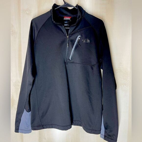 The‎ North Face Canyonlands black 1/2 zip long sleeve pullover, size large - Picture 1 of 13